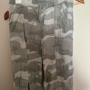 Girls Linen Camouflage Pants